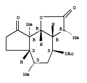 Molecular Structure of 17066-69-2 (Azuleno[4,5-b]furan-2,9-dione,4-(acetyloxy)decahydro-3,6,9a-trimethyl-, (3R,3aR,4S,6S,6aS,9aR,9bR)-)