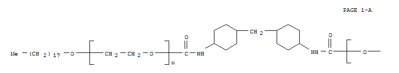 Molecular Structure of 195721-48-3 (Poly(oxy-1,2-ethanediyl),a,a'-[methylenebis(4,1-cyclohexanediyliminocarbonyl)]bis[w-(octadecyloxy)- (9CI))