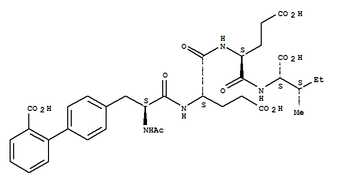 Molecular Structure of 199534-86-6 (L-Isoleucine,N-acetyl-3-(2'-carboxy[1,1'-biphenyl]-4-yl)-L-alanyl-L-a-glutamyl-L-a-glutamyl- (9CI))