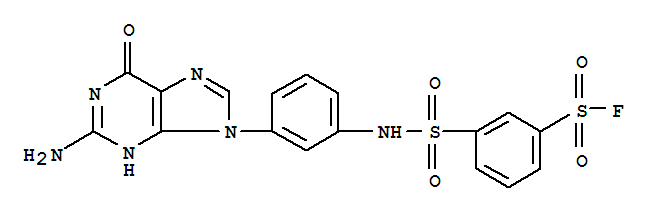 20562-28-1,3-{[3-(2-amino-6-oxo-3,6-dihydro-9H-purin-9-yl)phenyl]sulfamoyl}benzenesulfonyl fluoride,Benzenesulfonylfluoride, m-[[m-(2-amino-1,6-dihydro-6-oxo-9H-purin-9-yl)phenyl]sulfamoyl]-(8CI); NSC 211224