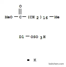 Molecular Structure of 100348-31-0 (Octadecanoic acid, 9(or10)-(sulfooxy)-, 1-methyl ester, potassium salt (9CI))