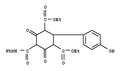 10223-93-5,diethyl 2-(4-hydroxyphenyl)-4,6-dioxo-5-(phenylcarbamoyl)cyclohexane-1,3-dicarboxylate,1,3-Cyclohexanedicarboxylicacid, 2-(p-hydroxyphenyl)-4,6-dioxo-5-(phenylcarbamoyl)-, diethyl ester(7CI,8CI); NSC 135100; NSC 135102; NSC 135103