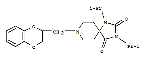 Molecular Structure of 102395-33-5 (1,3,8-Triazaspiro[4.5]decane-2,4-dione,8-[(2,3-dihydro-1,4-benzodioxin-2-yl)methyl]-1,3-bis(1-methylethyl)-)