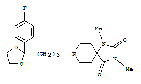 102395-37-9,1,3,8-Triazaspiro[4.5]decane-2,4-dione,8-[3-[2-(4-fluorophenyl)-1,3-dioxolan-2-yl]propyl]-1,3-dimethyl-,