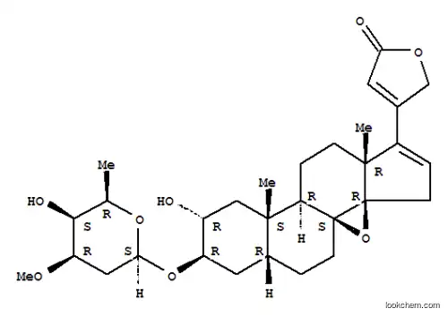 Molecular Structure of 107105-12-4 (Carda-16,20(22)-dienolide,3-[(2,6-dideoxy-3-O-methyl-b-D-lyxo-hexopyranosyl)oxy]-8,14-epoxy-2-hydroxy-, (2a,3b,5b)- (9CI))