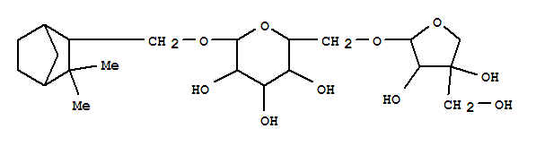 Molecular Structure of 114892-58-9 (b-D-Glucopyranoside,[(1R,2R,4S)-3,3-dimethylbicyclo[2.2.1]hept-2-yl]methyl 6-O-D-apio-b-D-furanosyl- (9CI))