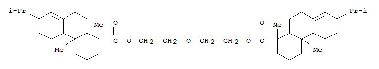 116-22-3,1-Phenanthrenecarboxylicacid,1,2,3,4,4a,4b,5,6,7,9,10,10a-dodecahydro-1,4a-dimethyl-7-(1-methylethyl)-,1,1'-(oxydi-2,1-ethanediyl) ester, (1R,1'R,4aS,4'aS,4bS,4'bS,7S,7'S,10aR,10'aR)-,1-Phenanthrenecarboxylicacid,1,2,3,4,4a,4b,5,6,7,9,10,10a-dodecahydro-1,4a-dimethyl-7-(1-methylethyl)-,oxydi-2,1-ethanediyl ester, (1R,1'R,4aS,4'aS,4bS,4'bS,7S,7'S,10aR,10'aR)-(9CI); 1-Phenanthrenecarboxylic acid, 1,2,3,4,4a,4b,5,6,7,9,10,10a-dodecahydro-1,4a-dimethyl-7-(1-methylethyl)-,oxydi-2,1-ethanediyl ester, [1R-[1a(1'R*,4'aS*,4'bS*,7'S*,10'aR*),4ab,4ba,7a,10aa]]-; Podocarp-8(14)-en-15-oic acid, 13-isopropyl-,diester with diethylene glycol (8CI); Diethylene glycol bis(dihydroabietate);Dihydroabietic acid diethylene glycol ester