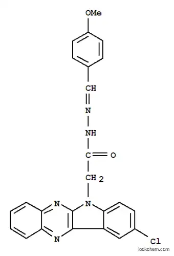 Molecular Structure of 116989-93-6 (6H-Indolo[2,3-b]quinoxaline-6-aceticacid, 9-chloro-, 2-[(4-methoxyphenyl)methylene]hydrazide)