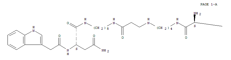 Molecular Structure of 119613-53-5 (Butanediamide,N1-[(17S)-17,22-diamino-22-imino-7,16-dioxo-6,10,15,21-tetraazadocos-1-yl]-2-[(1H-indol-3-ylacetyl)amino]-,(2S)- (9CI))