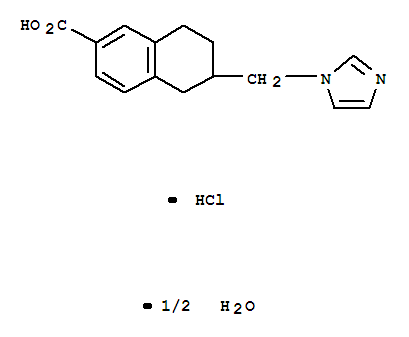 122956-67-6,6-(1H-imidazol-1-ylmethyl)-5,6,7,8-tetrahydronaphthalene-2-carboxylic acid hydrochloride hydrate (2:2:1),2-Naphthalenecarboxylicacid, 5,6,7,8-tetrahydro-6-(1H-imidazol-1-ylmethyl)-, monohydrochloride,hydrate (2:1) (9CI); Nafagrel hydrochloride hemihydrate