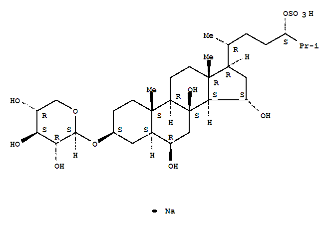 123154-34-7,Cholestane-6,8,15,24-tetrol,3-(b-D-xylopyranosyloxy)-,24-(hydrogen sulfate), monosodium salt, (3b,5a,6b,15a,24S)- (9CI),(+)-PisasterosideB; Pisasteroside B