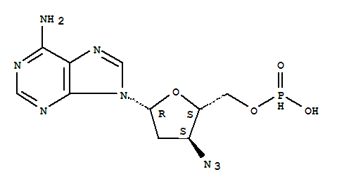 Molecular Structure of 124930-60-5 (Adenosine,3'-azido-2',3'-dideoxy-, 5'-(hydrogen phosphonate) (9CI))