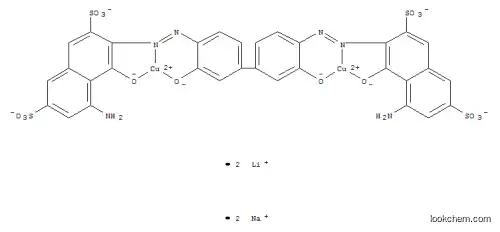 Molecular Structure of 126637-70-5 (Cuprate(4-), [μ-[[3,3'-[(3,3'-dihydroxy[ 1,1'-biphenyl]-4,4'-diyl)bis(azo)]bis[5-amino-4 -hydroxy-2,7-naphthalenedisulfonato]](8-)]]di-, dilithium disodium)