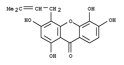 Molecular Structure of 13179-11-8 (9H-Xanthen-9-one,1,3,5,6-tetrahydroxy-4-(3-methyl-2-buten-1-yl)-)