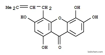 Molecular Structure of 13179-11-8 (1,3,5,6-Tetrahydroxy-4-prenylxanthone)