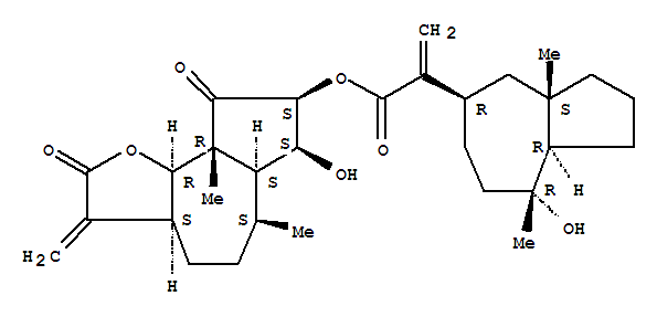 138683-53-1,5-Azuleneacetic acid,decahydro-8-hydroxy-3a,8-dimethyl-a-methylene-,(3aS,6S,6aS,7S,8S,9aR,9bR)-dodecahydro-7-hydroxy-6,9a-dimethyl-3-methylene-2,9-dioxoazuleno[4,5-b]furan-8-ylester, (3aS,5R,8R,8aR)-,5-Azuleneaceticacid, decahydro-8-hydroxy-3a,8-dimethyl-a-methylene-,dodecahydro-7-hydroxy-6,9a-dimethyl-3-methylene-2,9-dioxoazuleno[4,5-b]furan-8-ylester, [3aS-[3aa,6b,6aa,7b,8b(3aR*,5S*,8S*,8aS*),9ab,9ba]]-; Azuleno[4,5-b]furan, 5-azuleneacetic acid deriv.;(-)-Arrivacin A; Arrivacin A