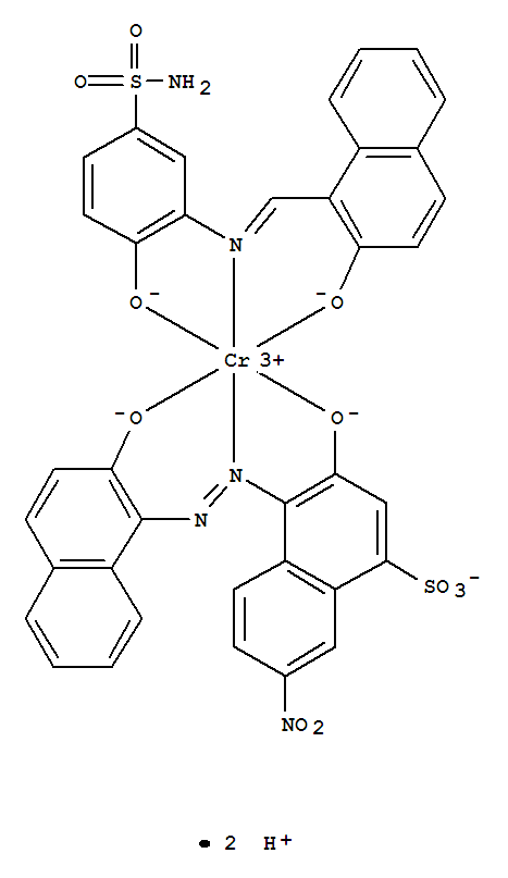 Molecular Structure of 139912-21-3 (Chromate(2-),[3-(hydroxy-kO)-4-[[2-(hydroxy-kO)-1-naphthalenyl]azo-kN1]-7-nitro-1-naphthalenesulfonato(3-)][4-(hydroxy-kO)-3-[[[2-(hydroxy-kO)-1-naphthalenyl]methylene]amino-kN]benzenesulfonamidato(2-)]-,dihydrogen (9CI))