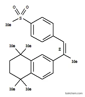 Molecular Structure of 142013-17-0 (Naphthalene,1,2,3,4-tetrahydro-1,1,4,4-tetramethyl-6-[(1Z)-1-methyl-2-[4-(methylsulfonyl)phenyl]ethenyl]-)