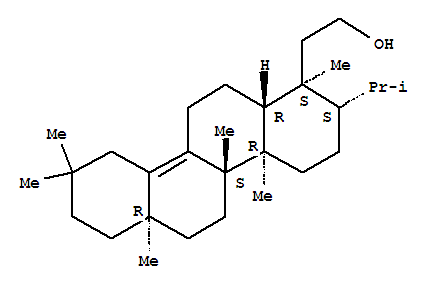 Molecular Structure of 142878-19-1 (1-Chryseneethanol,1,2,3,4,4a,4b,5,6,6a,7,8,9,10,11,12,12a-hexadecahydro-1,4a,4b,6a,9,9-hexamethyl-2-(1-methylethyl)-,(1S,2S,4aR,4bS,6aR,12aR)-)