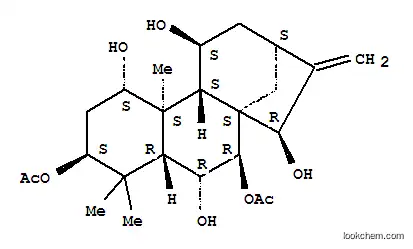 Molecular Structure of 152175-69-4 (Kaur-16-ene-1,3,6,7,11,15-hexol,3,7-diacetate, (1a,3b,6a,7b,11b,15b)-)