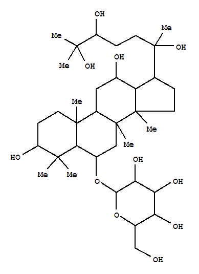 156398-71-9,Dammarane-3,12,20,24,25-pentol,6-(b-D-glucopyranosyloxy)-, (3b,6a,12b)- (9CI),VinaginsenosideR12