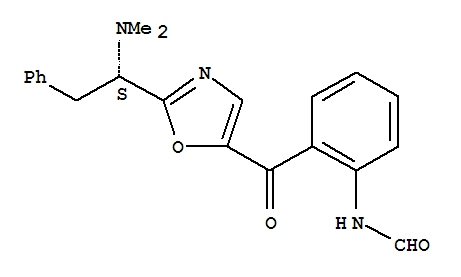 Molecular Structure of 157382-33-7 (Formamide,N-[2-[[2-[(1S)-1-(dimethylamino)-2-phenylethyl]-5-oxazolyl]carbonyl]phenyl]-)