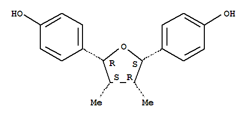 158189-15-2,Phenol,4,4'-[(2R,3S,4R,5S)-tetrahydro-3,4-dimethyl-2,5-furandiyl]bis-, rel- (9CI),Phenol,4,4'-(tetrahydro-3,4-dimethyl-2,5-furandiyl)bis-, (2a,3a,4a,5a)-; Anolignan C