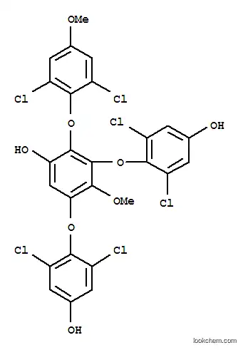 Molecular Structure of 167172-71-6 (Phenol,3,5-bis(2,6-dichloro-4-hydroxyphenoxy)-2-(2,6-dichloro-4-methoxyphenoxy)-4-methoxy-(9CI))