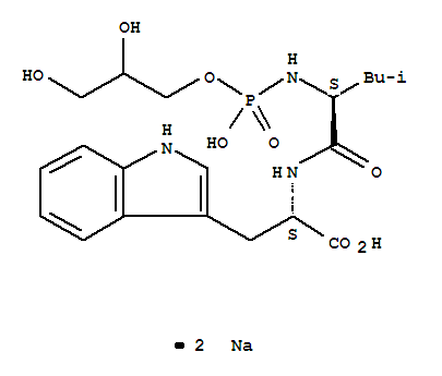 Molecular Structure of 168680-81-7 (L-Tryptophan,N-[(2,3-dihydroxypropoxy)hydroxyphosphinyl]-L-leucyl-, disodium salt (9CI))