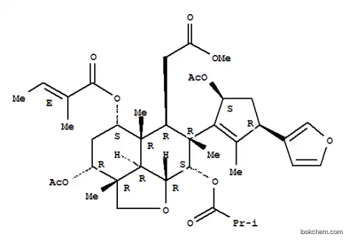 Molecular Structure of 169056-27-3 (2H-Naphtho[1,8-bc]furan-6-aceticacid,3-(acetyloxy)-7-[(3R,5S)-5-(acetyloxy)-3-(3-furanyl)-2-methyl-1-cyclopenten-1-yl]decahydro-2a,5a,7-trimethyl-5-[[(2E)-2-methyl-1-oxo-2-buten-1-yl]oxy]-8-(2-methyl-1-oxopropoxy)-,methyl ester, (2aR,3R,5S,5aR,6R,7R,8S,8aR,8bR)-)