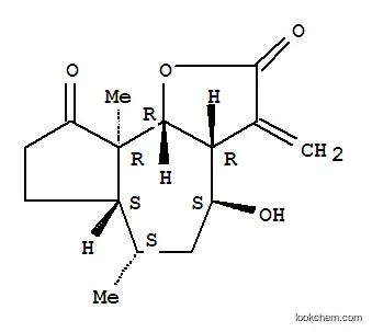 Molecular Structure of 17066-68-1 ((3aR,6aβ,9bβ)-Dodecahydro-4β-hydroxy-6α,9aα-dimethyl-3-methyleneazuleno[4,5-b]furan-2,9-dione)