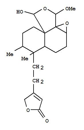 Molecular Structure of 172549-33-6 (2(5H)-Furanone,4-[2-[(1aS,3aS,4R,5S,7aS,8R,10S,10aR)-octahydro-8-hydroxy-10-methoxy-4,5-dimethyl-8H,10H-oxireno[1,2]naphtho[1,8a-c]furan-4-yl]ethyl]-(9CI))