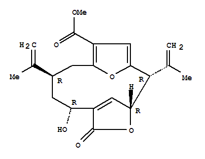173357-06-7,4,14-Dioxatricyclo[9.2.1.13,6]pentadeca-6(15),11,13-triene-12-carboxylicacid, 7-hydroxy-2,9-bis(1-methylethenyl)-5-oxo-, methyl ester, (2R,3R,7R,9R)-,4,14-Dioxatricyclo[9.2.1.13,6]pentadeca-6(15),11,13-triene-12-carboxylicacid, 7-hydroxy-2,9-bis(1-methylethenyl)-5-oxo-, methyl ester,[2R-(2R*,3R*,7R*,9R*)]-; 11-Gorgiacerol; 11-Pseudopteranol