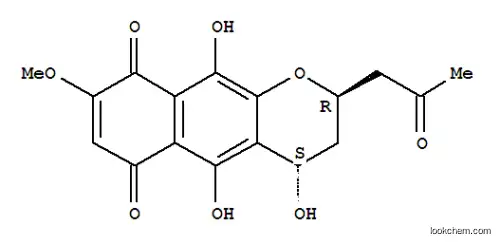 Molecular Structure of 26153-04-8 (3,4-Dihydro-4,5,10-trihydroxy-8-methoxy-2-(2-oxopropyl)-2H-naphtho[2,3-b]pyran-6,9-dione)