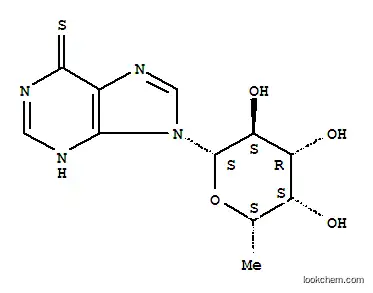 Molecular Structure of 27894-33-3 (9-(6-deoxyhexopyranosyl)-3,9-dihydro-6H-purine-6-thione)