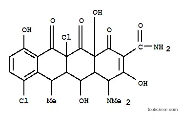 Molecular Structure of 3220-16-4 (2-Naphthacenecarboxamide,7,11a-dichloro-4-(dimethylamino)-1,4,4a,5,5a,6,11,11a,12,12a-decahydro-3,5,10,12a-tetrahydroxy-6-methyl-1,11,12-trioxo-)