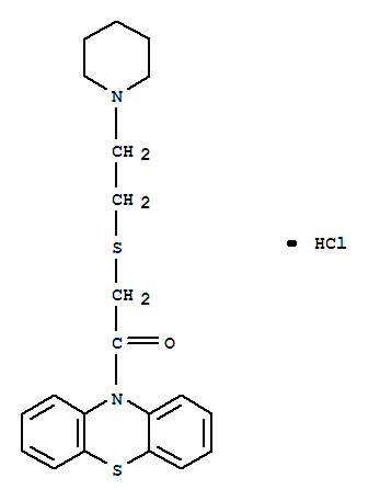 Ethanone,1-(10H-phenothiazin-10-yl)-2-[[2-(1-piperidinyl)ethyl]thio]-, hydrochloride(1:1) cas  3278-67-9