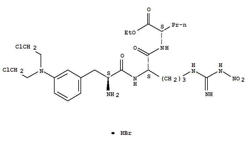 L-Norvaline,N-[N2-[3-[bis(2-chloroethyl)amino]-L-phenylalanyl]-N5-[imino(nitroamino)methyl]-L-ornithyl]-,ethyl ester, monohydrobromide (9CI)