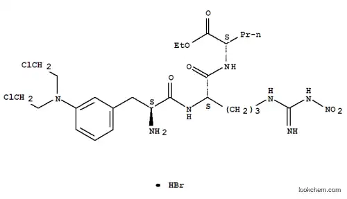 Molecular Structure of 35849-53-7 (ethyl N-[N2-[3-[bis(2-chloroethyl)amino]-3-phenyl-L-alanyl]-N5-[imino(nitroamino)methyl]-L-ornithyl]-L-norvalinate monohydrobromide)