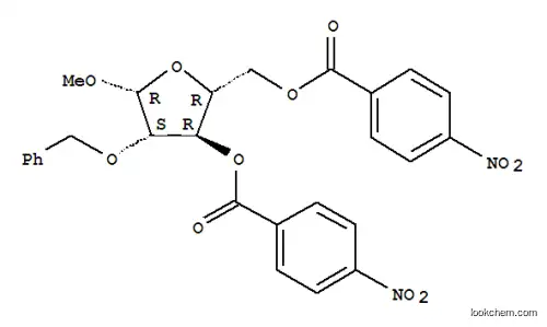 Molecular Structure of 4060-28-0 (methyl 2-O-benzyl-3,5-bis-O-(4-nitrobenzoyl)pentofuranoside)