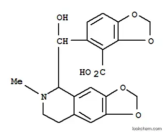 Molecular Structure of 481-60-7 (1,3-Benzodioxole-4-carboxylicacid,5-[hydroxy(5,6,7,8-tetrahydro-6-methyl-1,3-dioxolo[4,5-g]isoquinolin-5-yl)methyl]-)
