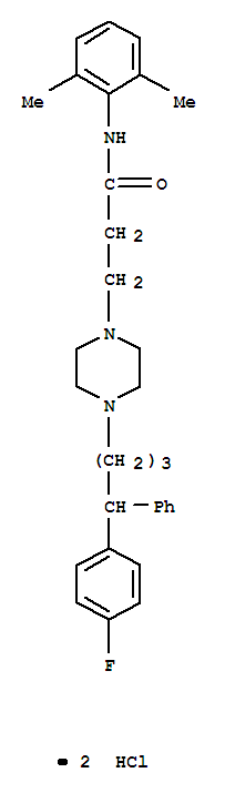 1-Piperazinepropanamide,N-(2,6-dimethylphenyl)-4-[4-(4-fluorophenyl)-4-phenylbutyl]-, hydrochloride(1:2)