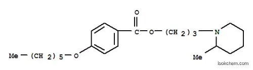 Molecular Structure of 63916-83-6 (3-(2-Methylpiperidino)propyl=p-hexyloxybenzoate)