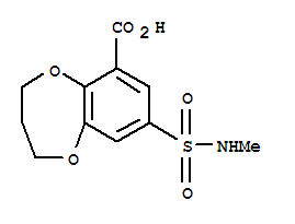 66410-82-0,3,4-dihydro-8-[(methylamino)sulphonyl]-2H-benzo-1,5-dioxepin-6-carboxylic acid,EINECS 266-352-4;2H-1,5-Benzodioxepin-6-carboxylicacid,3,4-dihydro-8-[(methylamino)sulfonyl];3,4-Dihydro-8-((methylamino)sulphonyl)-2H-benzo-1,5-dioxepin-6-carboxylic acid;3,4-DIHYDRO-8-[(METHYLAMINO)SULFONYL]-2H-BENZO-1,5-DIOXEPIN-6-CARBOXYLIC ACID;