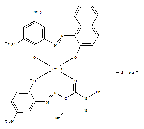 Chromate(2-),[2,4-dihydro-4-[2-[2-(hydroxy-kO)-5-nitrophenyl]diazenyl-kN1]-5-methyl-2-phenyl-3H-pyrazol-3-onato(2-)-kO3][2-(hydroxy-kO)-3-[2-[2-(hydroxy-kO)-1-naphthalenyl]diazenyl-kN1]-5-nitrobenzene