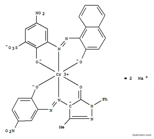 Chromate(2-),[2,4-dihydro-4-[2-[2-(hydroxy-kO)-5-nitrophenyl]diazenyl-kN1]-5-methyl-2-phenyl-3H-pyrazol-3-onato(2-)-kO3][2-(hydroxy-kO)-3-[2-[2-(hydroxy-kO)-1-naphthalenyl]diazenyl-kN1]-5-nitrobenzenesulfonato(3-)]-, sodium (1:2)