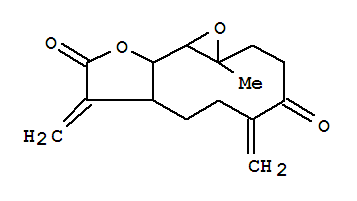 Oxireno[9,10]cyclodeca[1,2-b]furan-4,9(1aH,5H)-dione,octahydro-1a-methyl-5,8-bis(methylene)-, [1aR-(1aR*,7aS*,10aS*,10bR*)]- (9CI) cas  71277-23-1