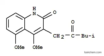 Molecular Structure of 7224-75-1 (2(1H)-Quinolinone,4,5-dimethoxy-3-(4-methyl-2-oxopentyl)-)