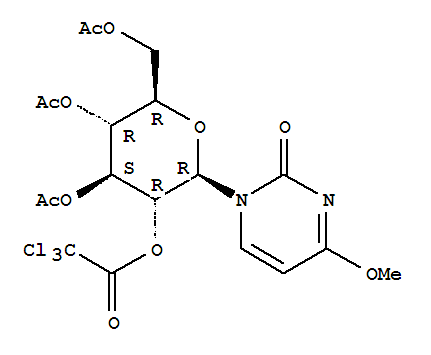 2(1H)-Pyrimidinone, 1-b-D-glucopyranosyl-4-methoxy-,3',4',5'-triacetate 2'-trichloroacetate (9CI) cas  7506-40-3