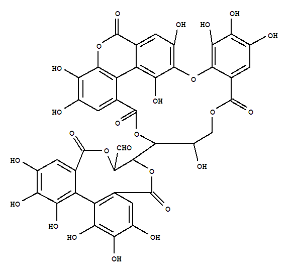 D-Glucose, cyclic2,3-[(1S)-4,4',5,5',6,6'-hexahydroxy[1,1'-biphenyl]-2,2'-dicarboxylate], cyclic4®1:6®6'-ester with9-(6-carboxy-2,3,4-trihydroxyphenoxy)-3,4,8,10-tetrahydroxy-6-oxo-6H-dibenzo[